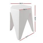 Artiss 4PC Puzzle Stool Bar Stools Stackable White - Image 2