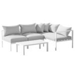 Gardeon 4 Seater Outdoor Sofa Set Aluminium Lounge Setting - Image 7