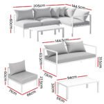Gardeon 4 Seater Outdoor Sofa Set Aluminium Lounge Setting - Image 2