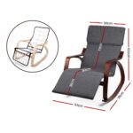 Artiss Rocking Armchair Footrest Nursing Charcoal Afton - Image 2