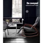 Artiss Rocking Armchair Footrest Nursing Charcoal Afton - Image 6