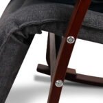 Artiss Rocking Armchair Footrest Nursing Charcoal Afton - Image 7