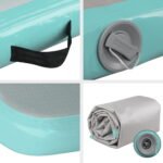 Everfit 3m x 1m Air Track Mat Gymnastic Tumbling Mint Green and Grey - Image 3
