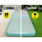 Everfit 3m x 1m Air Track Mat Gymnastic Tumbling Mint Green and Grey - Image 4