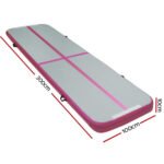 Everfit 3m x 1m Air Track Mat Gymnastic Tumbling Pink and Grey - Image 2