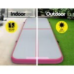 Everfit 3m x 1m Air Track Mat Gymnastic Tumbling Pink and Grey - Image 4