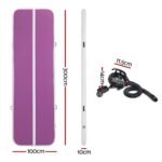 Everfit 3M Air Track Gymnastics Tumbling Exercise Yoga Mat W/ Pump Inflatable Purple - Image 2