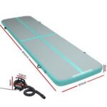 Everfit GoFun 4X1M Inflatable Air Track Mat with Pump Tumbling Gymnastics Green - Image 2