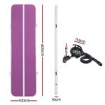 Everfit 4M Air Track Gymnastics Tumbling Exercise Yoga Mat W/ Pump Inflatable Purple - Image 2