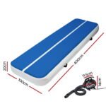 Everfit 4X1M Inflatable Air Track Mat 20CM Thick with Pump Tumbling Gymnastics Blue - Image 2