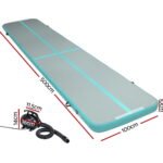 Everfit GoFun 5X1M Inflatable Air Track Mat with Pump Tumbling Gymnastics Green - Image 2