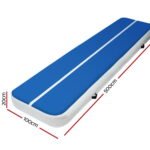 5m x 1m Inflatable Air Track Mat 20cm Thick Gymnastic Tumbling Blue And White - Image 2