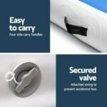 Everfit 6X1M Inflatable Air Track Mat 20CM Thick with Pump Tumbling Gymnastics Blue - Image 5