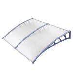 Instahut Window Door Awning Canopy 1.5mx2m Transparent Sheet Grey Plastic Frame - Image 7