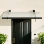 Instahut Window Door Awning Canopy 1mx1m Flat Transparent Sheet Metal Frame - Image 5