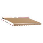 Instahut Retractable Folding Arm Awning Manual Sunshade 2.5Mx2M Beige - Image 2