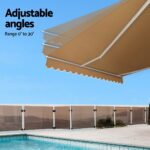 Instahut Retractable Folding Arm Awning Manual Sunshade 2.5Mx2M Beige - Image 5