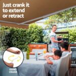 Instahut Retractable Folding Arm Awning Manual Sunshade 2.5Mx2M Beige - Image 6