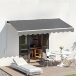 Instahut Retractable Folding Arm Awning Manual Sunshade 3M X 2M Grey - Image 7