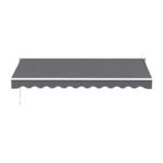 Instahut Retractable Folding Arm Awning Manual Sunshade 3.5M X 2.5M Grey - Image 3