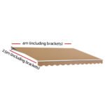 Instahut Retractable Folding Arm Awning Manual Sunshade 4Mx2.5M Beige - Image 2