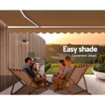 Instahut Retractable Folding Arm Awning Manual Sunshade 4Mx2.5M Beige - Image 6
