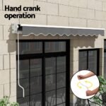 Instahut Retractable Folding Arm Awning Manual Sunshade 4Mx3M Grey - Image 6
