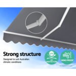 Instahut Retractable Folding Arm Awning Manual Sunshade 4Mx3M Pearl Grey - Image 3