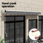 Instahut Retractable Folding Arm Awning Manual Sunshade 4.5Mx2.5M Grey - Image 6