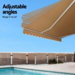 Instahut Retractable Folding Arm Awning Motorised Remoter Sunshade 2.5Mx2M Beige - Image 7