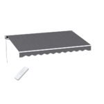 Instahut Retractable Folding Arm Awning Motorised Sunshade 3M X 2M Grey