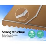 Instahut Retractable Folding Arm Awning Motorised Sunshade 4Mx3M Beige - Image 3