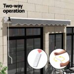 Instahut Retractable Folding Arm Awning Motorised Sunshade 4.5Mx2.5M Grey - Image 6