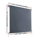 Instahut 2.4X2.5M Outdoor Blinds Awning Roll Down Canopy Retractable Outdoor Blinds Window Shade Grey - Image 2