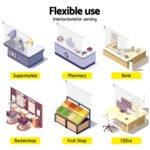 Instahut 1.5X2.4M Outdoor Blinds Clear Roll Down Awning Retractable Outdoor Blinds Water Wind Proof Transparent - Image 4