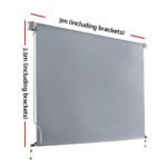 Instahut 3X2.5M Outdoor Blinds Awning Roll Down Screen Fabric Blinds Outdoor Window Shade Grey - Image 2