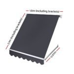 Instahut Window Fixed Pivot Arm Awning Outdoor Blinds Retractable Canopy1.8X2.1M - Image 2