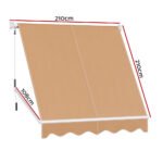 Instahut Window Fixed Pivot Arm Awning Outdoor Retractable Canopy 2.1X2.1M Beige - Image 2