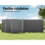 Instahut Side Awning Sun Shade Outdoor Retractable Privacy Screen 2X6M Grey - Image 4