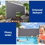 Instahut Side Awning Sun Shade Outdoor Blinds Retractable Screen 1.4X3M GR - Image 4