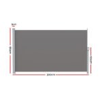 Instahut Side Awning Sun Shade Outdoor Retractable Privacy Screen 1.8X3M Grey - Image 2