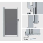 Instahut Side Awning Sun Shade Outdoor Retractable Privacy Screen 1.8X3M Grey - Image 6