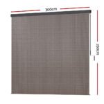 Instahut 3X2.5M Outdoor Blinds Awning Roll Down Retractable Knit Fabric Outdoor Blinds Window Shade Brown - Image 2