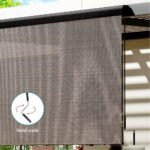 Instahut 3X2.5M Outdoor Blinds Awning Roll Down Retractable Knit Fabric Outdoor Blinds Window Shade Brown - Image 4