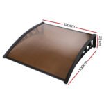 Instahut Window Door Awning 1mx1.2m Brown - Image 2
