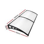 Instahut Window Door Awning 1mx2.4m Transparent - Image 2