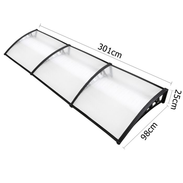 Instahut Window Door Awning 1mx3m Transparent – The Store Online