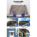 Instahut Window Awning Door Canopy 1m x 4m Brown Sheet Black Plastic Frame - Image 5