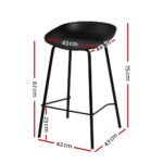 Artiss 2x Bar Stools Kitchen Counter Stools Metal - Image 2