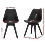 Artiss Dining Chairs Set of 4 Leather Plastic DSW Replica Black - Image 2